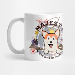 Majesty corgi - part-time pet logo Mug